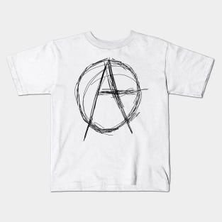 Dark and Gritty Anarchy Symbol Kids T-Shirt